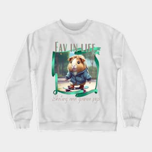 Skateboarding and Guinea Pigs Crewneck Sweatshirt